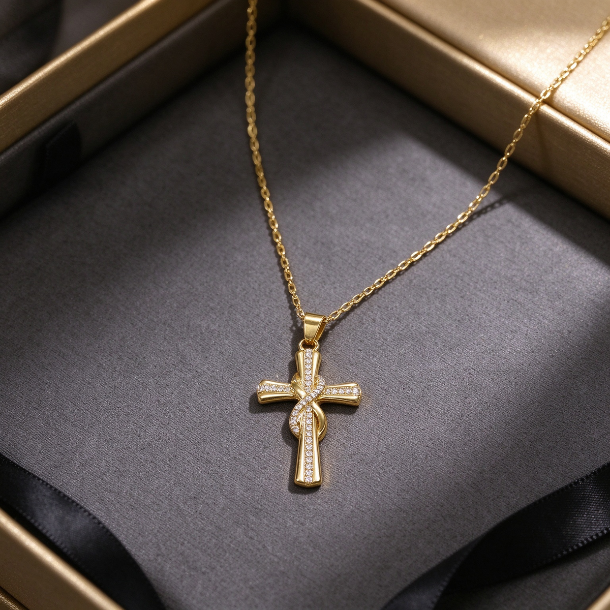Eternal Cross Infinity Pendant Necklace