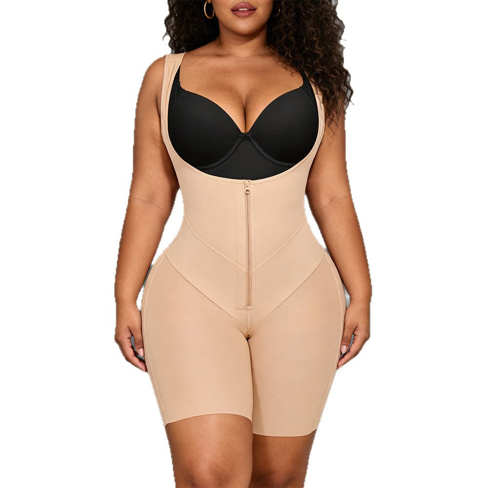 Women Zipper Front Compression Bodysuit Shapewear
