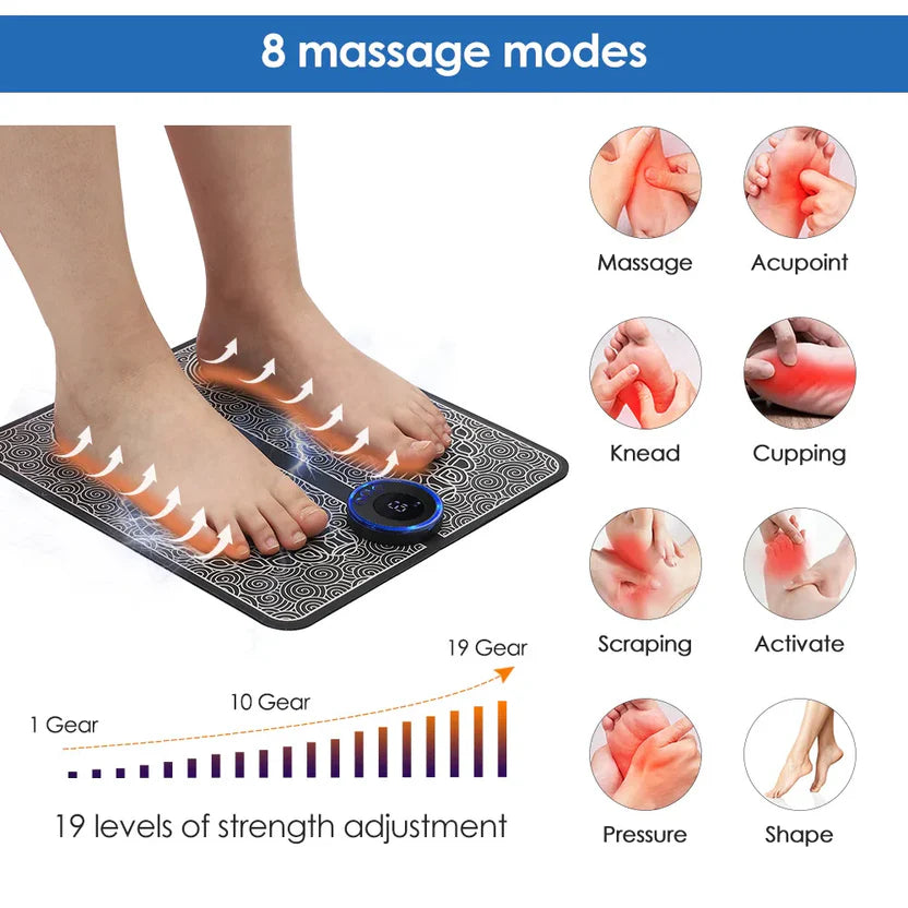 💆Foldable EMS Foot Circulation Massager Pad | Relieve Foot Fatigue & Leg Soreness