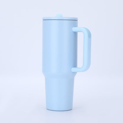 40oz Matte Insulated Tumbler with Handle & Flip Straw Lid, Leakproof Stainless Steel Water Bottle for Car Beach Travel