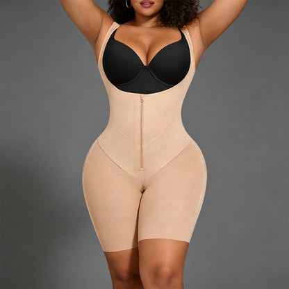 Women Zipper Front Compression Bodysuit Shapewear