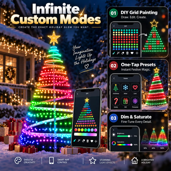 Music Sync Smart Tree Lights | Voice & App Control