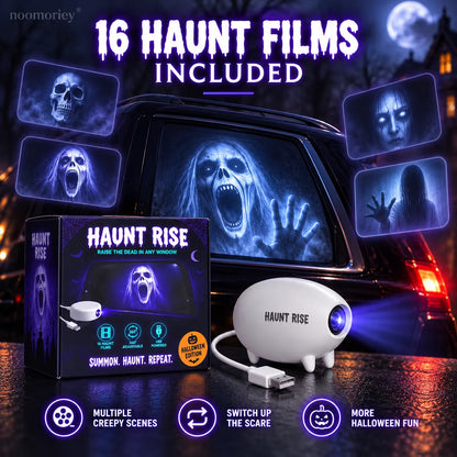 🎃🎄 Haunt Rise Window Projector – Halloween (7 Scenes) & Christmas (12 Scenes) – 360° Adjustable Home Decor