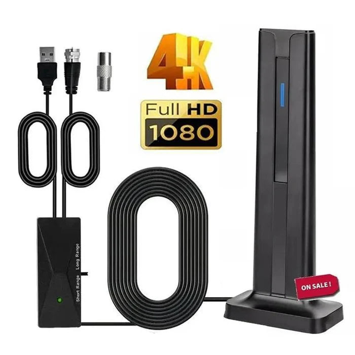 4 K / 1080 P HDTV Indoor Antenna – FREE Local Channels, 360-Degree Reception