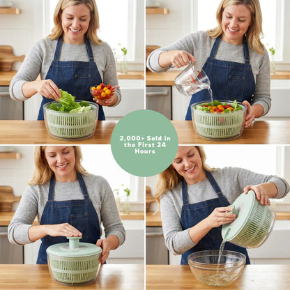 2-in-1 Salad Spinner & Vegetable Cutter, All Your Prep Tools In One（😍💕Buy 2 & Save❤️❤️）