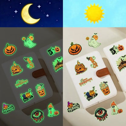 🎃 Glow-in-the-Dark Halloween Temporary Tattoos | 50 Unique Designs Per Set, BUY 1 GET 1 FREE — Get 100 Non-Repeating Luminous Stickers Total