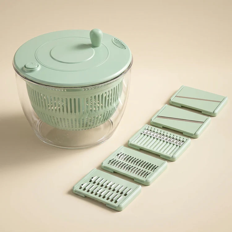 2-in-1 Salad Spinner & Vegetable Cutter, All Your Prep Tools In One（😍💕Buy 2 & Save❤️❤️）