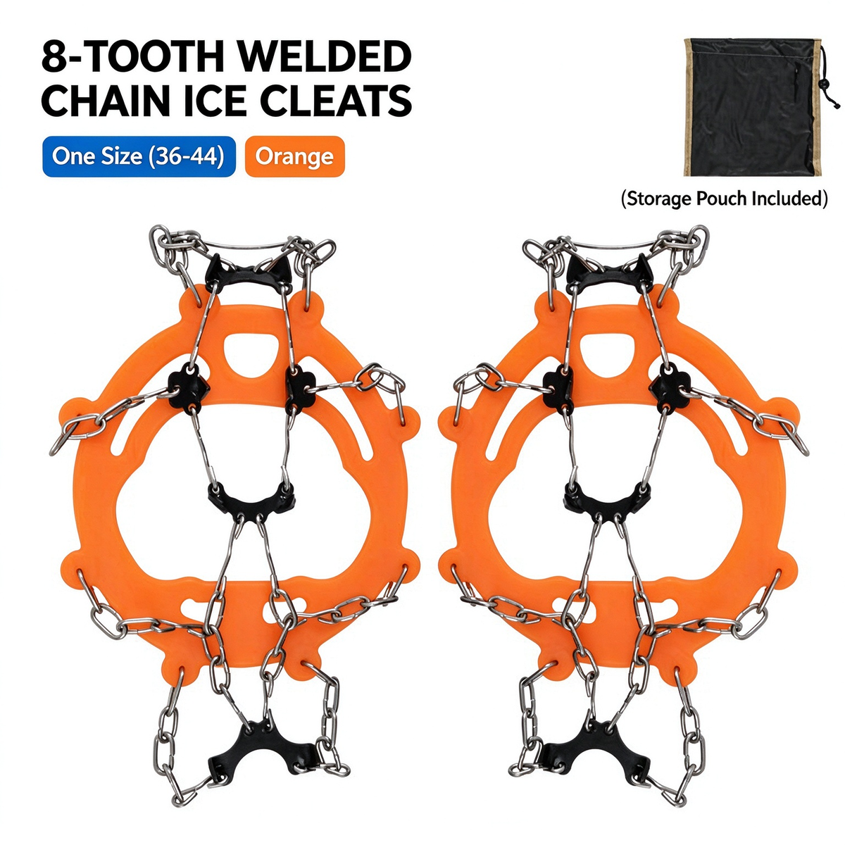 8/10-Tooth Welded Chain Crampons I Non-Slip Snow Ice Grips for Outdoor Hiking