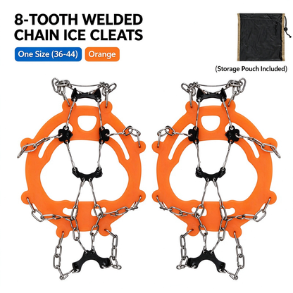 8/10-Tooth Welded Chain Crampons I Non-Slip Snow Ice Grips for Outdoor Hiking