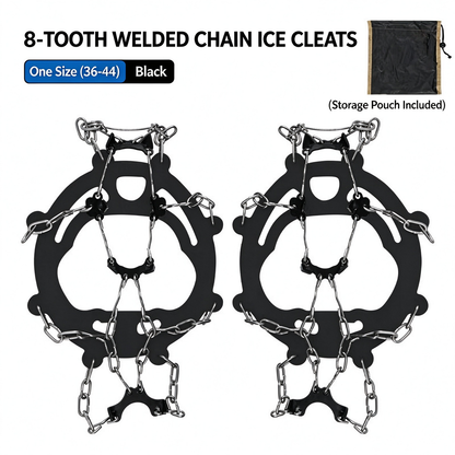 8/10-Tooth Welded Chain Crampons I Non-Slip Snow Ice Grips for Outdoor Hiking