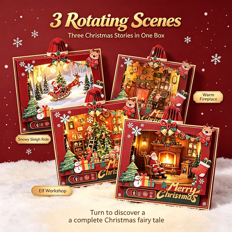 Christmas Triple Scene DIY Book Nook Kit
