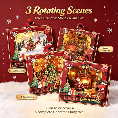 Christmas Triple Scene DIY Book Nook Kit
