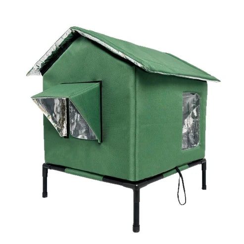 🐈 All-Weather Elevated Outdoor Cat House – Waterproof, Insulated, Foldable 🌧️