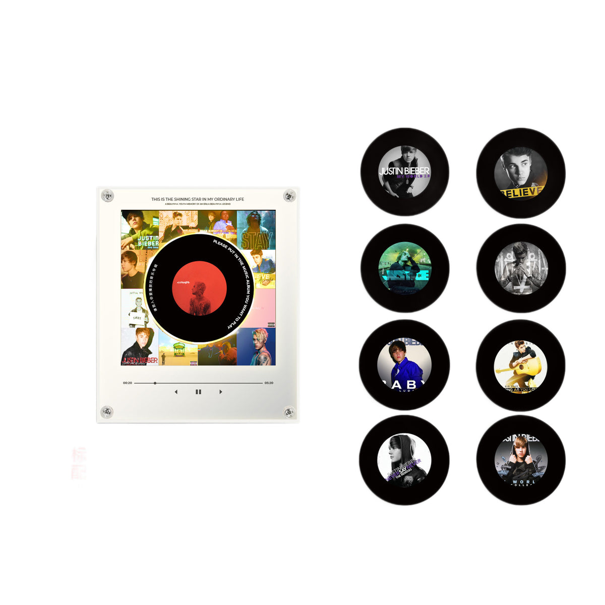 NFC Mini Vinyl Record Music Player | 9 NFC Discs Set, Christmas, Halloween & Custom Music Versions