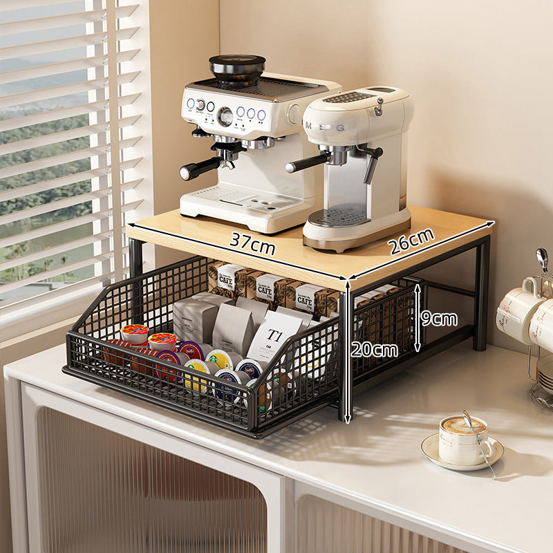 ⏳Time-Limited Special⏰Your coffee maker is taking up way too much counter space. This 2-tier stand lifts it up and adds a slide‑out drawer for pods and tools — more room, less clutter. ✨