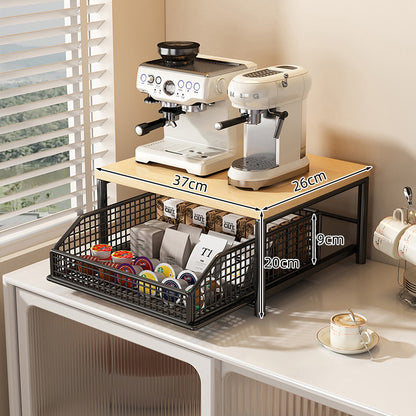 ⏳Time-Limited Special⏰Your coffee maker is taking up way too much counter space. This 2-tier stand lifts it up and adds a slide‑out drawer for pods and tools — more room, less clutter. ✨