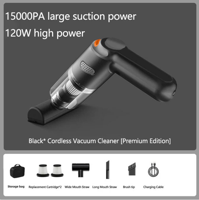 High-Power Cordless Vacuum Cleaner Kit for Car
