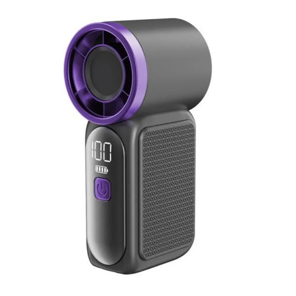 Portable Mini Handheld Turbo Fan with Digital Power Display, Rechargeable Powerful Cooling Fan for Outdoor Travel Campus