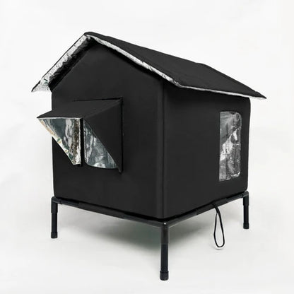 🐈 All-Weather Elevated Outdoor Cat House – Waterproof, Insulated, Foldable 🌧️