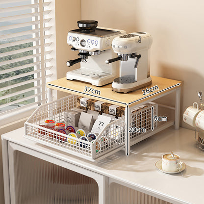 ⏳Time-Limited Special⏰Your coffee maker is taking up way too much counter space. This 2-tier stand lifts it up and adds a slide‑out drawer for pods and tools — more room, less clutter. ✨