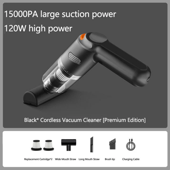 High-Power Cordless Vacuum Cleaner Kit for Car